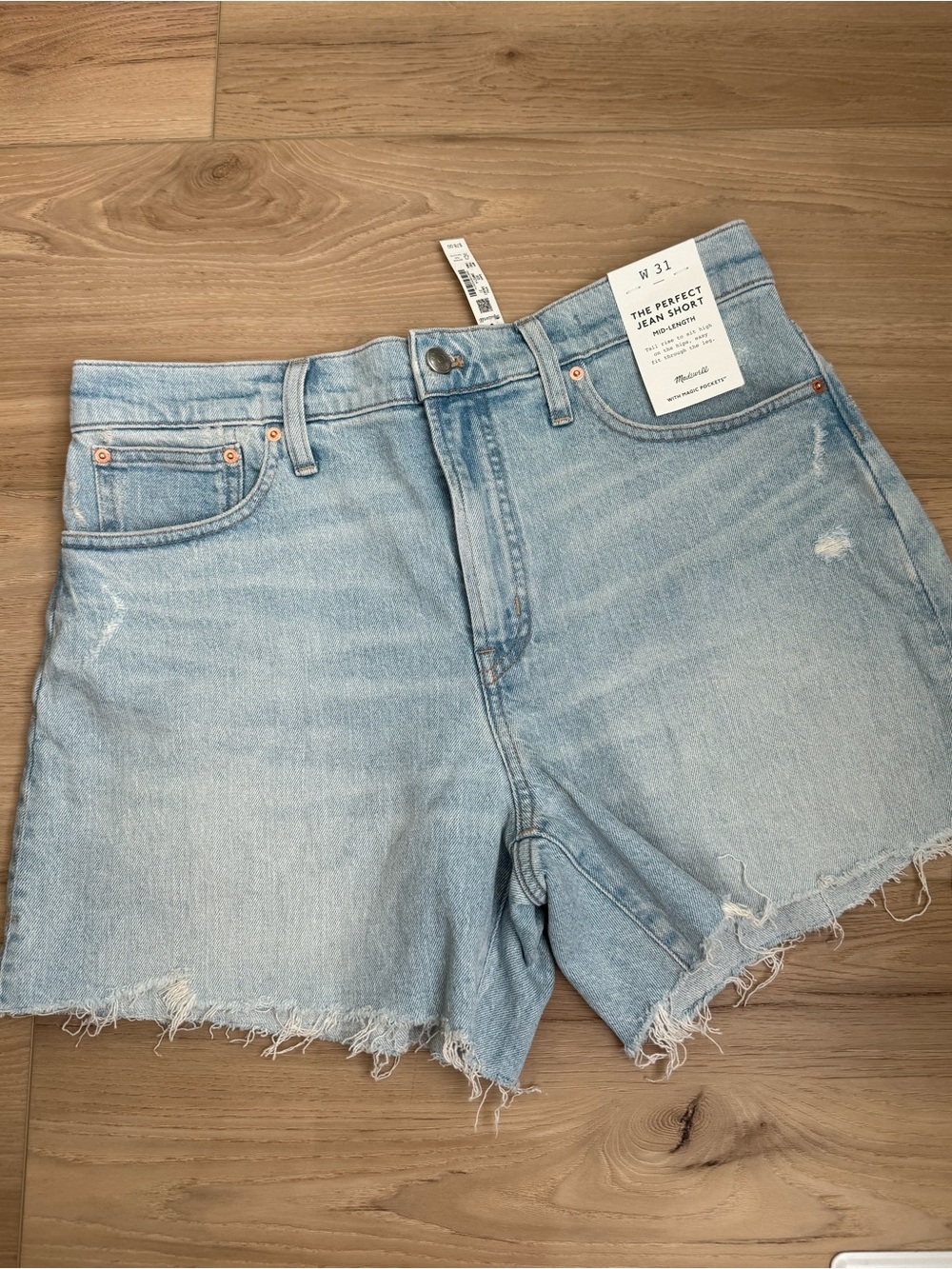 Madewell Women’s Distressed Denim The Perfect Jean Shorts NWT 31 Preppy  Modern